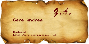 Gere Andrea névjegykártya