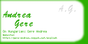 andrea gere business card